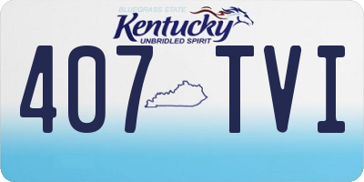 KY license plate 407TVI