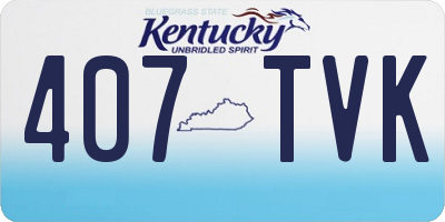 KY license plate 407TVK