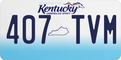 KY license plate 407TVM