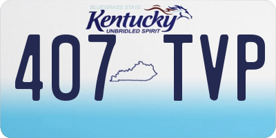 KY license plate 407TVP