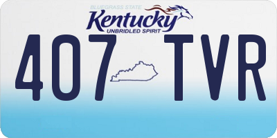 KY license plate 407TVR