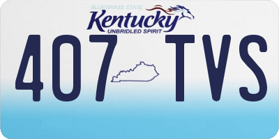 KY license plate 407TVS