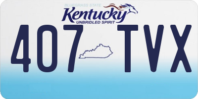 KY license plate 407TVX