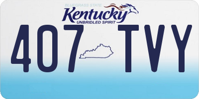 KY license plate 407TVY