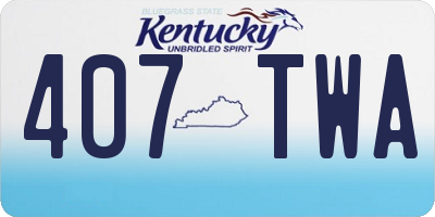 KY license plate 407TWA