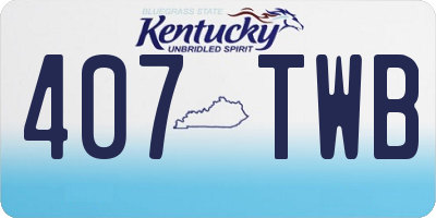 KY license plate 407TWB