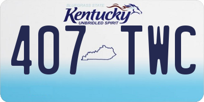 KY license plate 407TWC