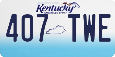 KY license plate 407TWE