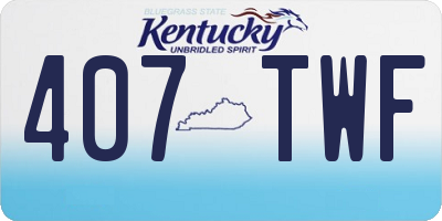 KY license plate 407TWF