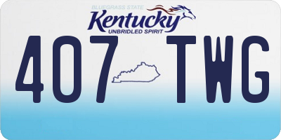 KY license plate 407TWG
