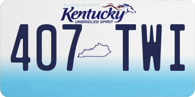 KY license plate 407TWI