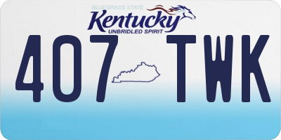 KY license plate 407TWK