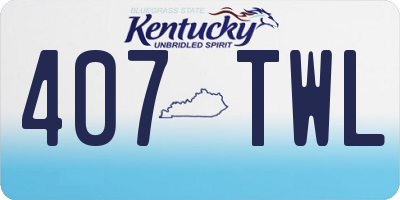 KY license plate 407TWL