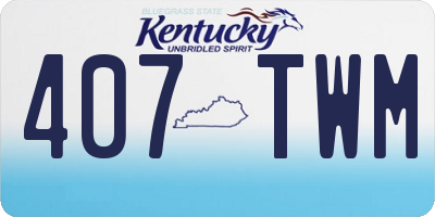 KY license plate 407TWM