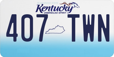 KY license plate 407TWN