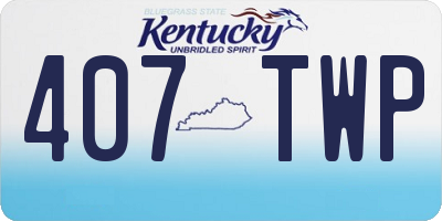 KY license plate 407TWP
