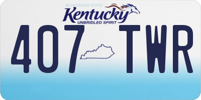 KY license plate 407TWR