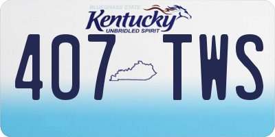 KY license plate 407TWS