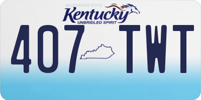 KY license plate 407TWT