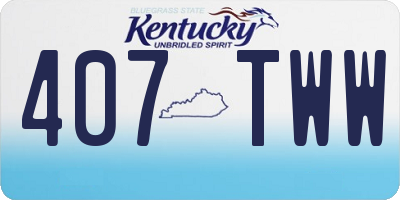 KY license plate 407TWW