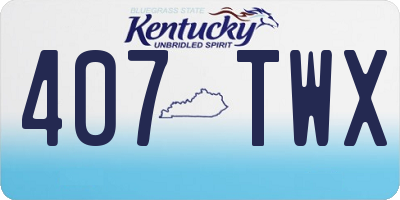 KY license plate 407TWX
