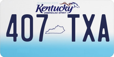KY license plate 407TXA