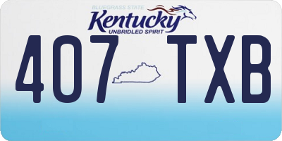 KY license plate 407TXB