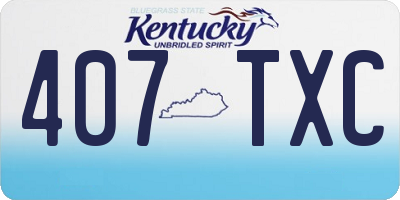 KY license plate 407TXC