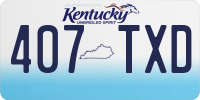 KY license plate 407TXD