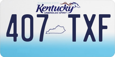 KY license plate 407TXF