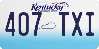 KY license plate 407TXI