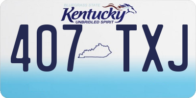 KY license plate 407TXJ