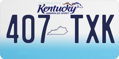 KY license plate 407TXK