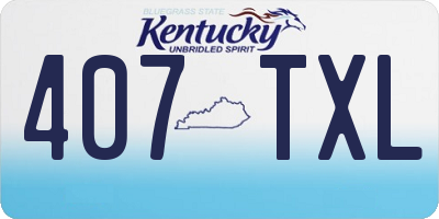 KY license plate 407TXL