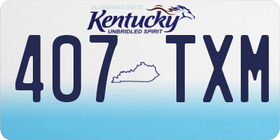 KY license plate 407TXM