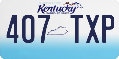 KY license plate 407TXP