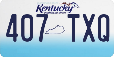 KY license plate 407TXQ