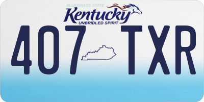 KY license plate 407TXR