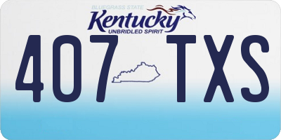 KY license plate 407TXS