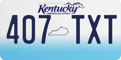 KY license plate 407TXT