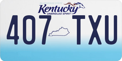 KY license plate 407TXU
