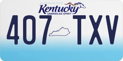 KY license plate 407TXV