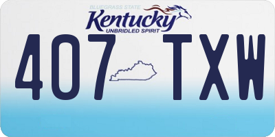 KY license plate 407TXW