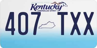 KY license plate 407TXX