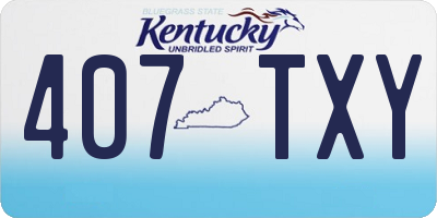 KY license plate 407TXY