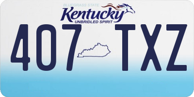 KY license plate 407TXZ
