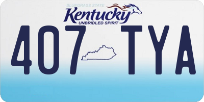 KY license plate 407TYA