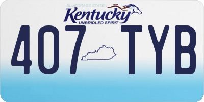 KY license plate 407TYB