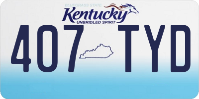 KY license plate 407TYD
