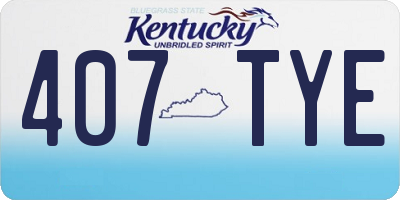 KY license plate 407TYE